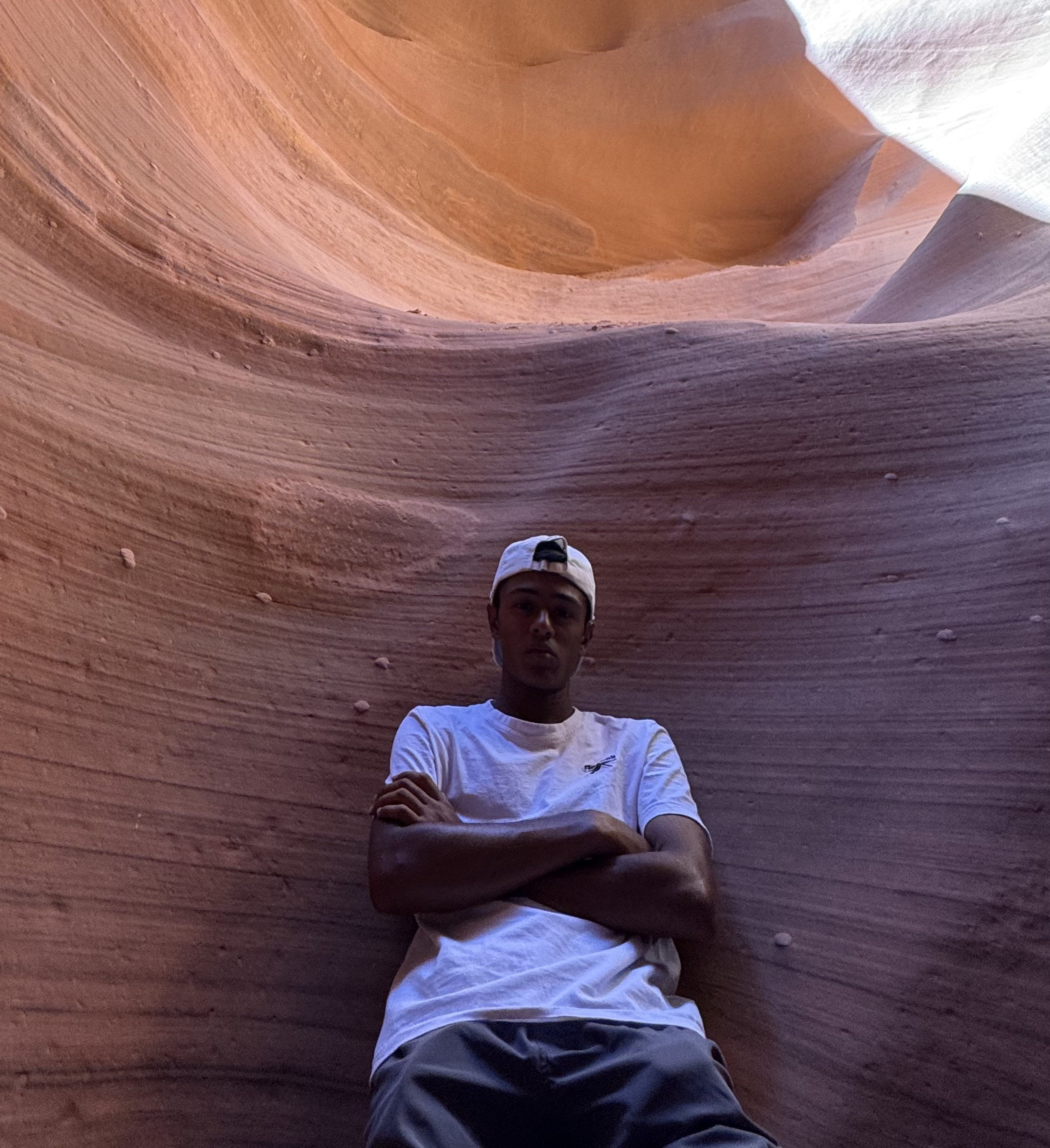 Aayush in a slot canyon